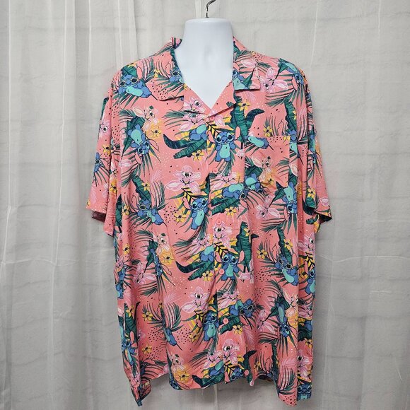 Disney Lilo Hawaiian Shirt Pink Blue Beach Island Tropical Vacation Summer 3X - Picture 10 of 10
